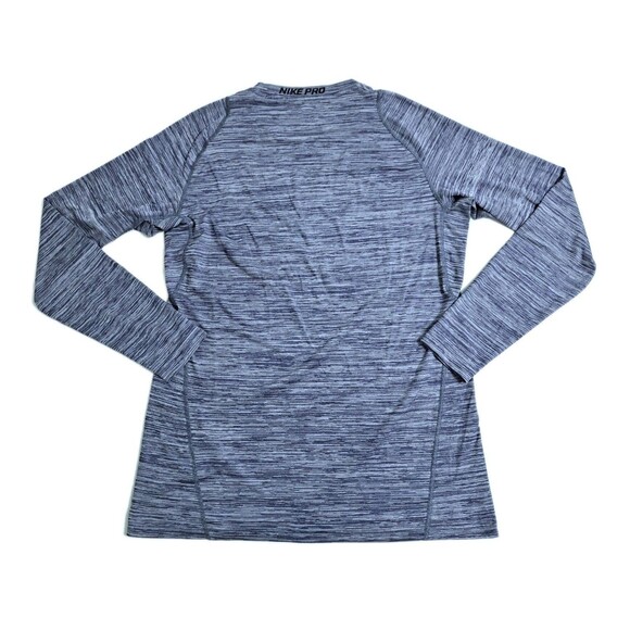 Nike Pro Drifit Mens Medium Performance Long Sleeve Heather Blue Gray Tshirt - Picture 5 of 11